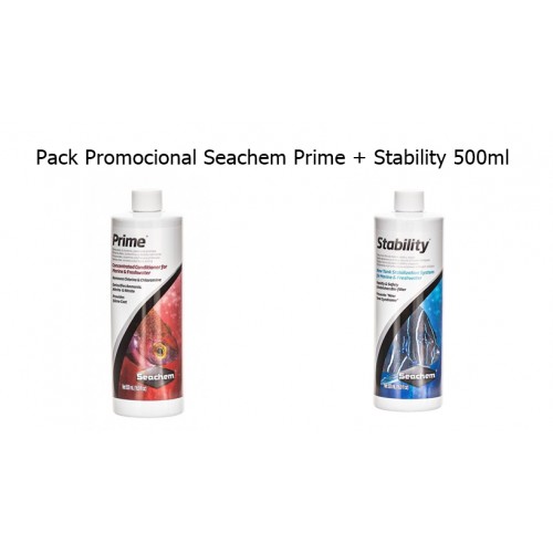 Pack Promocional Seachem Prime + Stability 500ml 
